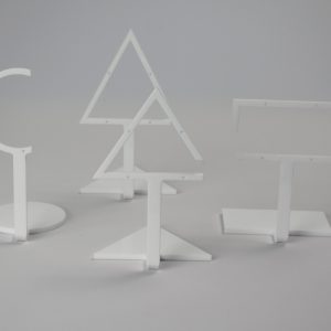 Tall Triangle Earring Stand – White
