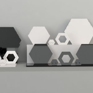 Hexagon Earring Display – White