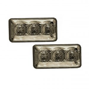 Pair of Smoked Smoke Tinted LED Square Side Repeaters Turn Signal Set - A5055422214776