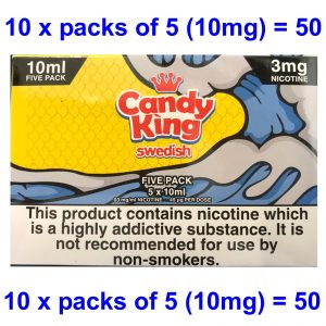 Candy King 50 x 10mg Swedish Fish 3mg nicotine 45ug per Dose - A5055422225093