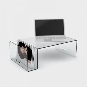 Clear Acrylic Laptop Stand /Breakfast Tray With Magazine Rack