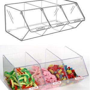 Pick & Mix Dispenser for Unwrapped Sweets: Slat Fix – 495mm (W) x 200mm (H) x 325mm (D)