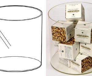 Round counter top dump bin – 300mm (h). Save 49%