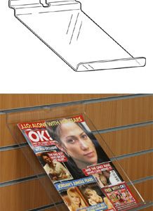 Sloping Slatwall Shelf with 25mm Upstand: 300mm (W) x 350mm (D)