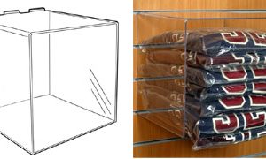 Slatwall Display Cube For Knitwear, Shirts etc.: 275mm (W) x 300mm (H) x 380mm (D) – save 30%