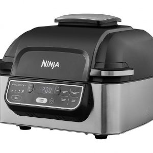 NINJA Foodi AG301UK Health Grill & Air Fryer - Black & Brushed Steel, Brushed Steel