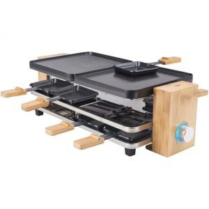 PRINCESS Raclette Pure 8 Grill - Black & Bamboo