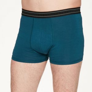 Men's Arthur Plain Bamboo Boxers in Majolica Blue by Thought