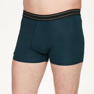 Men's Stripe Michael Bamboo Boxers in Majolica Blue by Thought