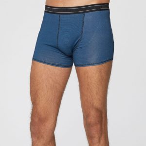 Men's Stripe Michael Bamboo Boxers in Ocean Blue by Thought