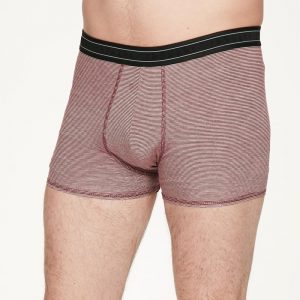 Men's Stripe Michael Bamboo Boxers in Ruby Red by Thought